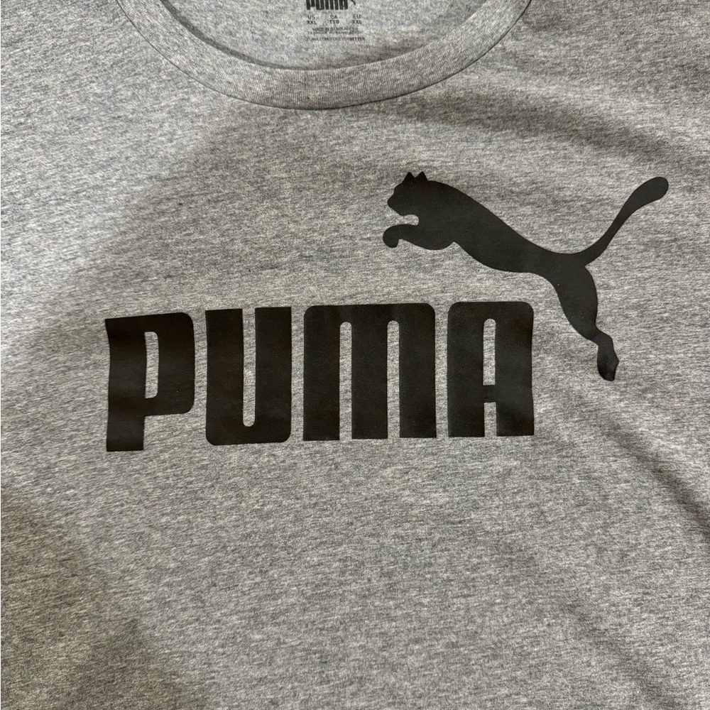 Men’s XXL Grey & Black Big Cat Puma Logo Short Sleeve T-shirt, brand new! - Picture 4 of 6